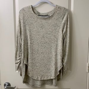 ANTHRO SATURDAY SUNDAY Top with Cinched Long Sleeves and Ribbed Back